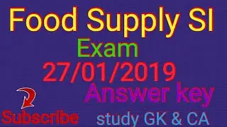 PSC  FOOD SI EXAM ANSWER KEY(27/01/2019)