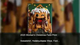 2025 Women's Christmas Face Print Sweatshirt, Holiday Home Wear, Festive Street Style, Fall Win