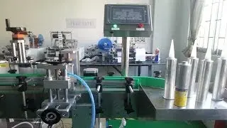 round cans metal container labeling machine automatic vertical labeler with positioning system