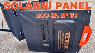 Sol&aacute;rn&iacute; panel VEVOR 200W - 18V monokrystalick&yacute;, vodotěsn&yacute; IP67, konverze 23 %