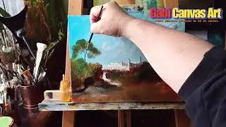 Medieval Landscape Oil Painting - Gabriel Barbu