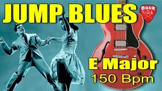 Boogie Guitar backing track - Jump blues Key E Major 150 Bpm