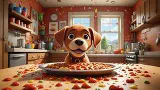 Puppy Painted with Pizza Sauce 🐶🎨🍕 | Kids Story and Learning Song | Fun Educational Adventure