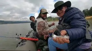 Fishing in a Zodiac boat