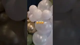 Green, White & Gold Balloon Garland