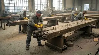 The Incredible Process of Recycling Old, Hard, Nail Filled Wood into Unique High-Value Furniture