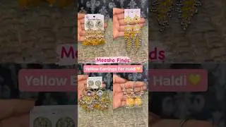 Yellow Earrings For Haldi #meeshofinds #youtubeshorts #trendingshorts #shorts #meesho #youtube #yt
