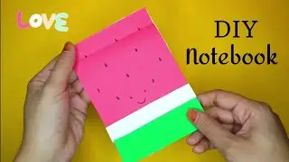 DIY Cute Watermelon mini note book || How to make Handmade note book #beingcraftee