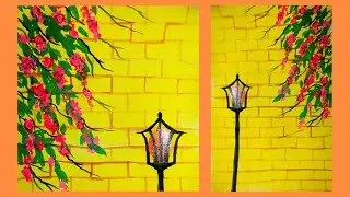 How to draw lamp post | flower | watercolor painting | #drawingsociety #kidsart #beginnersdrawing