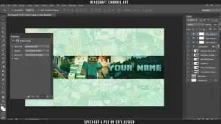 Minecraft Banner / Channel Art Free PSD Template