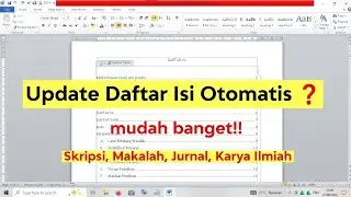 CARA EDIT ATAU UPDATE DAFTAR ISI OTOMATIS DI MICROSOFT WORD #msword #editdaftarisi 