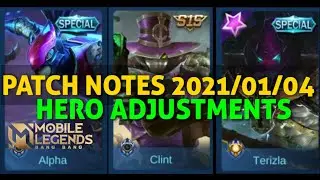 PATCH NOTES 2021/01/04 HERO ADJUSTMENTS | CLINT ALPHA LING TERIZLA BUFFED | BENEDETTA CLAUDE NERFED