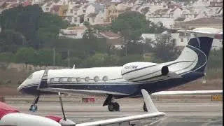Private Gulfstream G550 N887MM at Malaga LEMG