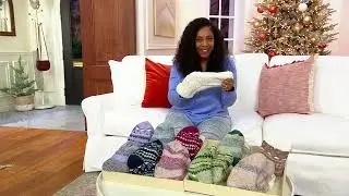 MUK LUKS Set of 2 Shea Butter Cabin Socks on QVC