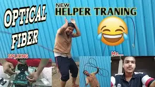 New Helper Splicing 😱 Traning #traning #splicing #opticalfiber #cable #vlog #funny #electronic #yt