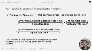 Lesson 4: Calculating Performance in OEE &ndash; Free lesson