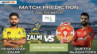 Peshawar Zalmi vs Quetta Gladiators | PSL9 25th Match| Toss And Match Prediction |Toss Winner Live