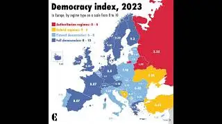 Democracy Index (2023) in Europe! #map #democracy #index #europe #youtubeshorts