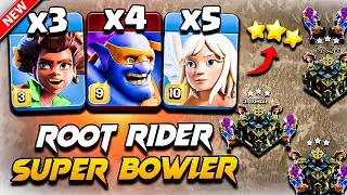 Best TH17 Attack Strategy SUPER BOWLER With ROOT RIDER | TH17 Root Rider & Super Bowler Attack COC