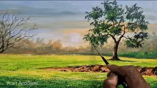 Beautiful Landscape Painting | Easy Nature Scenery Painting Tutorial | Acrylic Painting