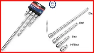 WORKPRO W074459 3/8 inch Socket Drive Extension Bar Set, Heat-Treated Chrome Vanadium (Cr-V) Steel