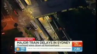 Channel Seven - Sunrise - CityRail Northern Line delays part suspension (5/4/2013)