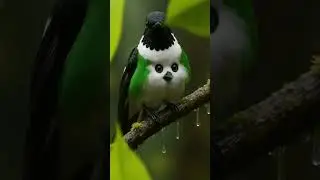 Cutest Bird Ever Gets Caught in the Rain  Cinematic Nature Moment in 4K 🌧️🐦#birds #forest #rain