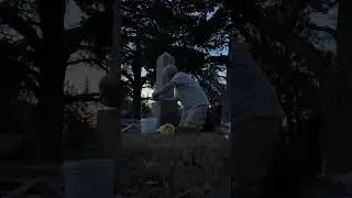 New year new repair #cemetery #gravestone #newyear #graveyard #restoration #monument #stone #repair