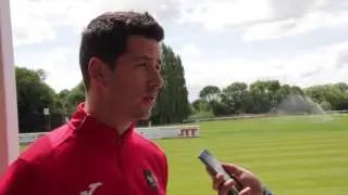 New signing Lloyd James on pre-season at Exeter City