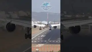 Boeing 787-9 QATAR 🇶🇦 Crosswind landing at Lisbon Airport 24