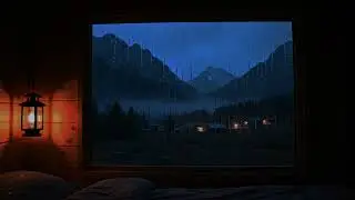 4K Ultra HD Winter Mountain Rain 🌧 No Ads  Cozy Cabin Dark Bedroom Deep Relaxation