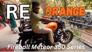 New Royal Enfield Orange Fireball Meteor 350 Walkaround Review | Bikers POV | 