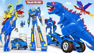 Flying Dino Transform Robot: Dinosaur Robot Games Android Gameplay