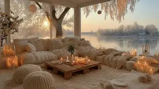 Peaceful Winter Lake Cabin ❄️ Gentle Piano & Crackling Fireplace for Study & Relaxation
