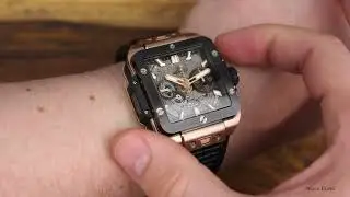 Hublot Square Bang Unico King Gold Ceramic wrist-roll