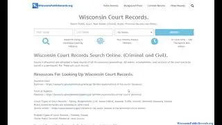 Wisconsin Court Records (Criminal / Divorce / Public By Name and Case Search).