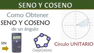 Como Obtener el Seno y Coseno de un ángulo en Circulo UNITARIO con GeoGebra | Funcion Trigonometrica