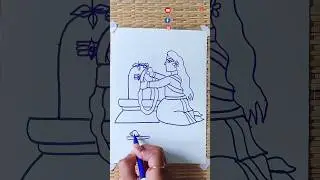 Shivratri Easy Line Drawing For Beginners 🙏#shorts #shivratri #beginners