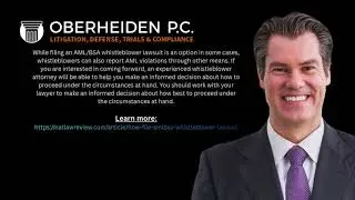 AML/BSA Whistleblower Lawsuit | How to File & Report AML Violations | Oberheiden P.C. #amlviolations