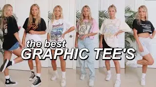 MY FAVOURITE GRAPHIC TEE'S & HOW I STLYE THEM | sweat shorts, skirts, biker shorts, jeans, pants