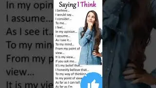 10 Ways to Say 'I Think' | Improve Your English Vocabulary | Spoken English #reels #shorts