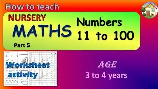 Nursery math worksheets/ numbers from 11 to 100 writing, worksheet activity/online teaching class