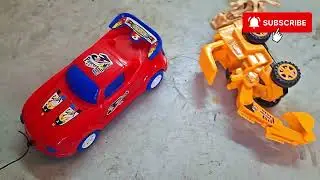 Red Toy Car vs JCB | टॉय कार और JCB की टक्कर 