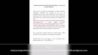 Traduzione professionale dall'inglese all'italiano e viceversa di articoli scientifici.