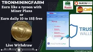 TRONMININGFarm|Cloud Mining ⛏️|Withdraw proof|Miner Plans|Withdraw proof