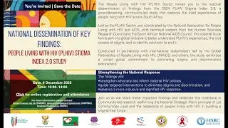 National Dissemination of Key Findings: People Living with HIV (PLHIV) Stigma Index 2.0 Study