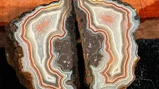 Cutting incredible Alimajo Agates 