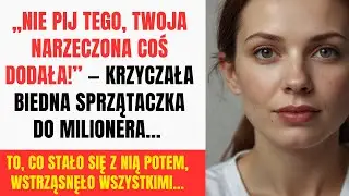 „Nie pij tego, twoja narzeczona coś dosypała!” — krzyczała sprzątaczka do milionera…