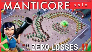 MANTICORE solo - ZERO zookas DIED 😎 operation MASSIVE ATTACK // BOOM BEACH gameplay/strategy