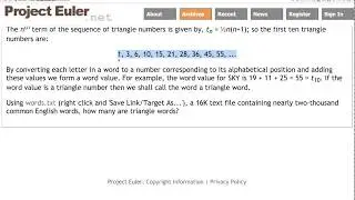 Project Euler 42 Coded Triangle Numbers